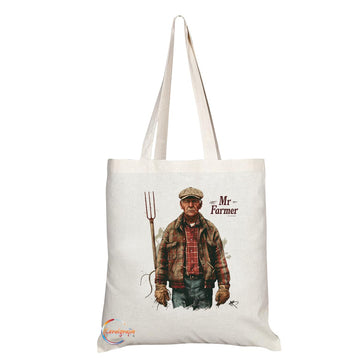TB1718 Mr Farmer Tote Bag - Ideal for Farmers, Agriculture Enthusiasts, Rural Workers - Sustainable, Stylish, Long Handled, Durable and Reusable