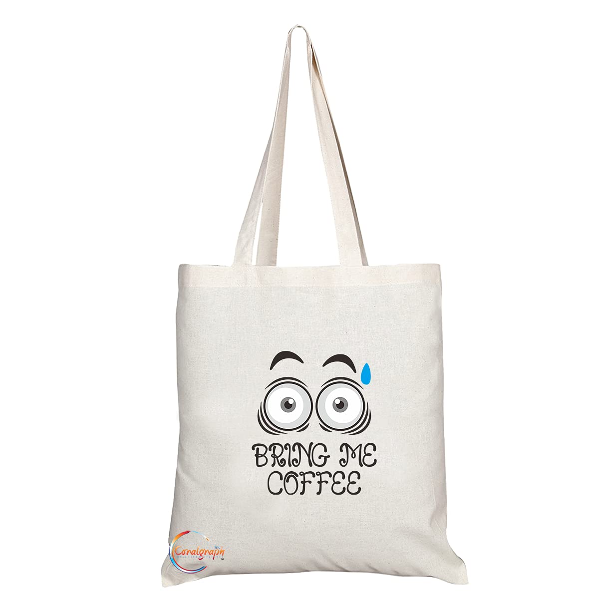 TB1453 Bring Me Coffee Novelty Present Gift Printed Eco-Friendly Stylish Long Handled Tote Shoulder Bag