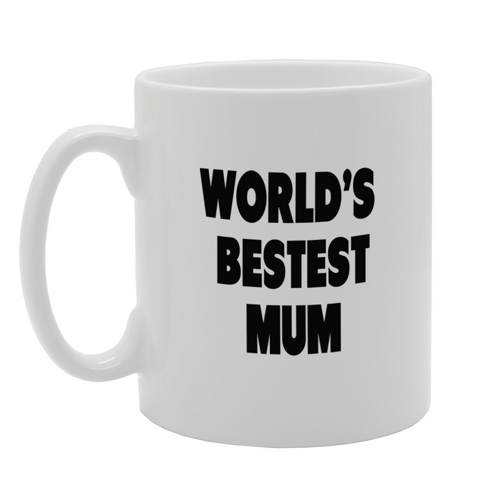 World'S Bestest Mum   Printed Tea Coffee Ceramic  Mg1380 - Funny Printed Coffee Mug - Great Gift Idea