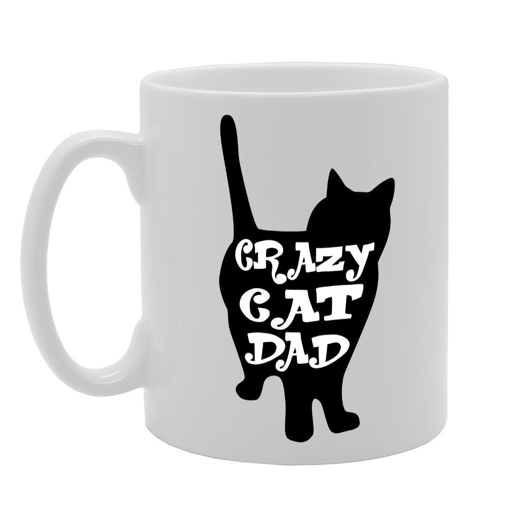 Crazy Cat Dad   Printed Tea Coffee Ceramic  Mg2190 - Funny Printed Coffee Mug - Great Gift Idea