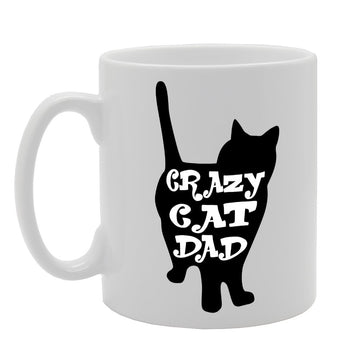Crazy Cat Dad   Printed Tea Coffee Ceramic  Mg2190 - Funny Printed Coffee Mug - Great Gift Idea