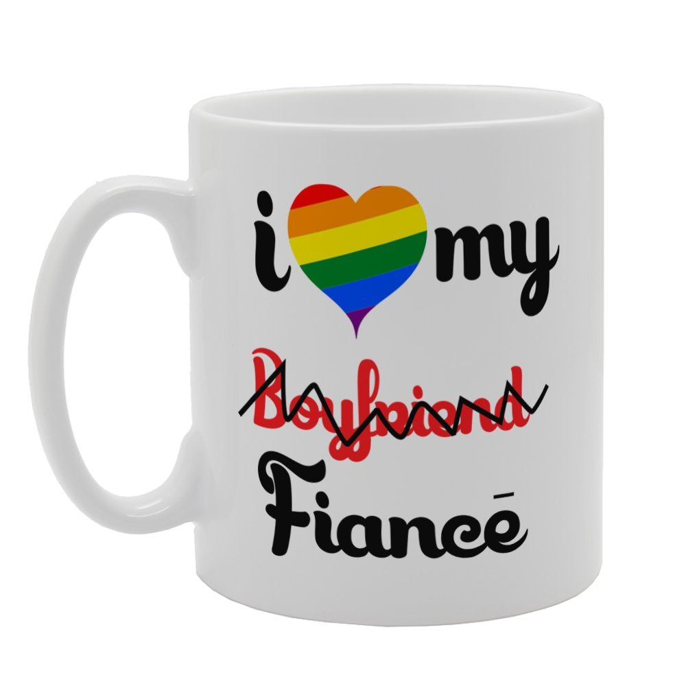 I Love My Boyfriend Fiance   Printed Tea Coffee Ceramic  Mg4049 - Funny Printed Coffee Mug - Great Gift Idea
