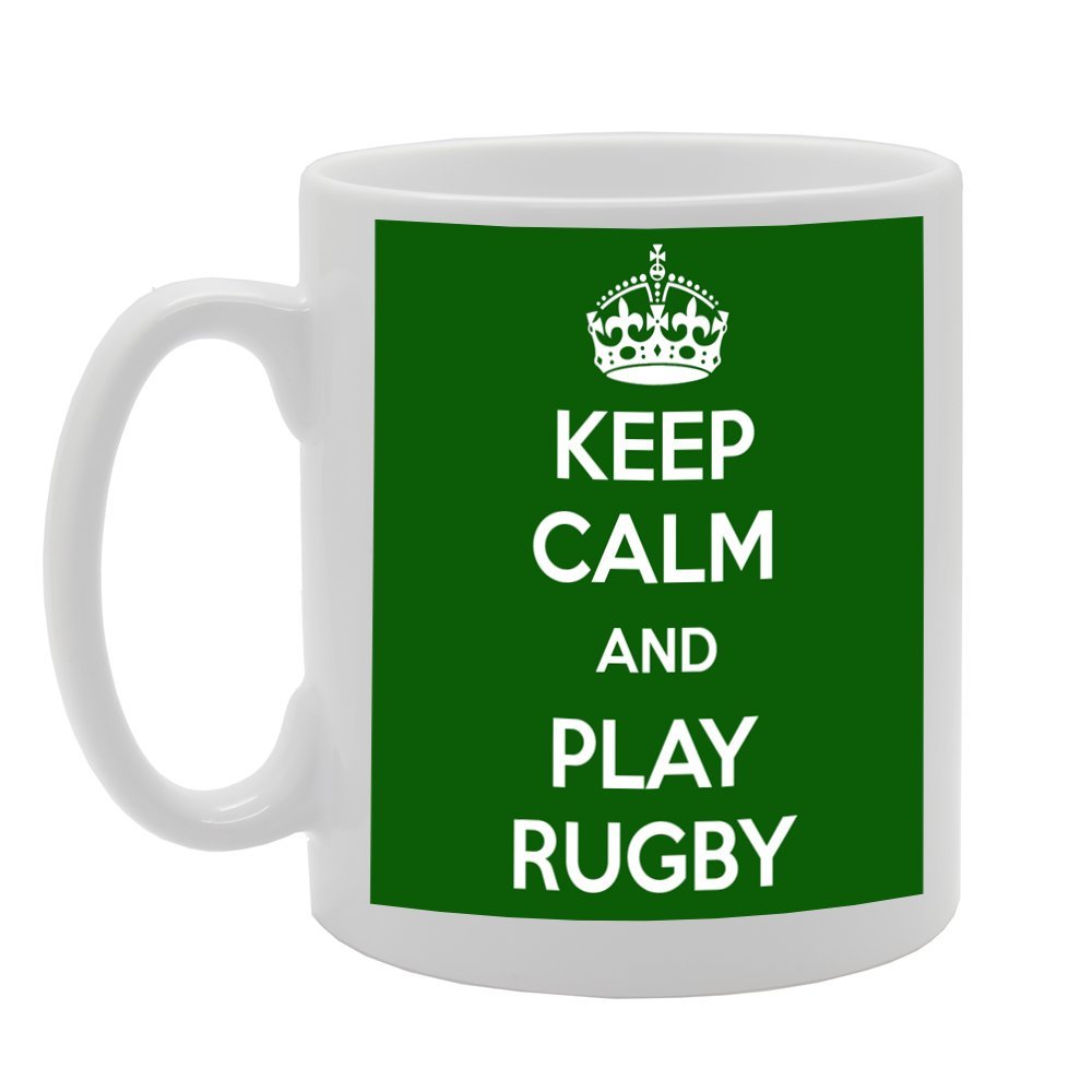 Keep Calm And Play Rugby   Printed Tea Coffee Ceramic  Mg756 - Funny Printed Coffee Mug - Great Gift Idea