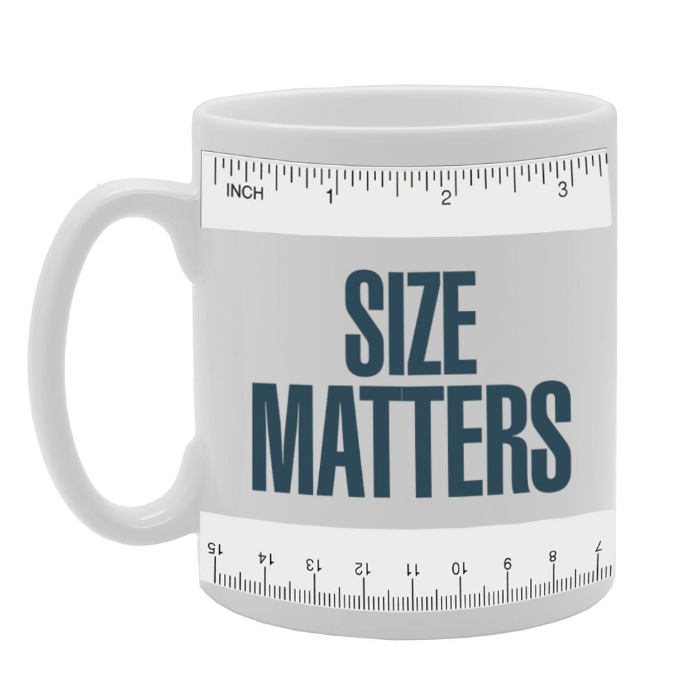 Size Matters   Printed Tea Coffee Ceramic  Mg2319 - Funny Printed Coffee Mug - Great Gift Idea