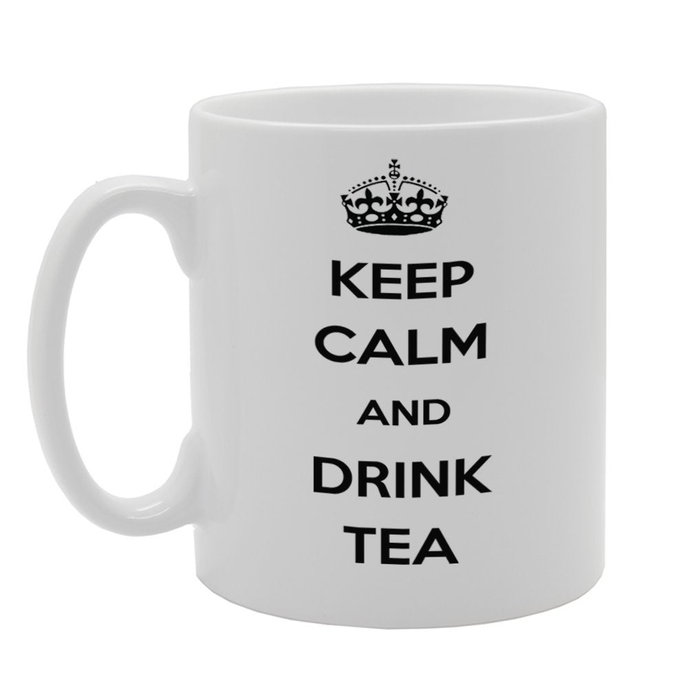 Keep Calm And Drink Tea   Printed Tea Coffee Ceramic  Mg951 - Funny Printed Coffee Mug - Great Gift Idea