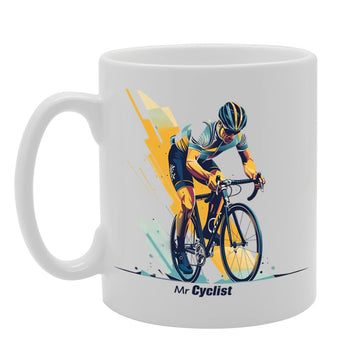 Mr Cyclist  - Ideal For Cyclists, Bike Riders, And Outdoor Enthusiasts, Unique Bicycle Design, 11Oz Ceramic Coffee  For Sports Lovers, Biking Fans, And Adventurers Mg5912 - Funny Printed Coffee Mug - Great Gift Idea
