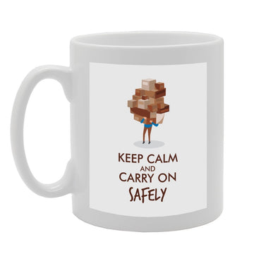 Keep Calm And Carry On Safely   Printed Tea Coffee Ceramic  Mg3046 - Funny Printed Coffee Mug - Great Gift Idea