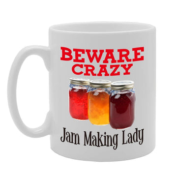 Beware Crazy Jam Making Lady   Printed Tea Coffee Ceramic  Mg4397 - Funny Printed Coffee Mug - Great Gift Idea