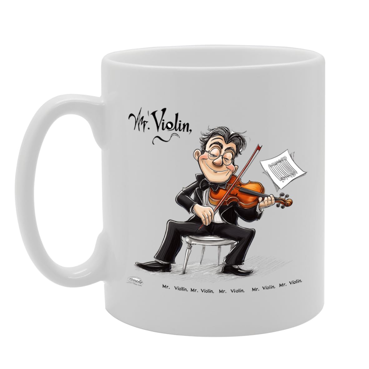 11Oz Ceramic  Featuring Violin Mg6584 –  For Musicians And Music Lovers - Funny Printed Coffee Mug - Great Gift Idea