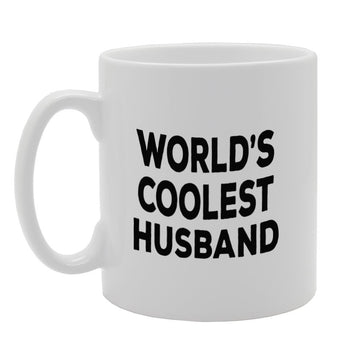 World'S Coolest Husband   Printed Tea Coffee Ceramic  Mg1353 - Funny Printed Coffee Mug - Great Gift Idea