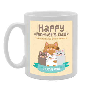 Happy Mother'S Day To The Best Cleaner Upper In The World   Printed Tea Coffee Ceramic  Mg2272 - Funny Printed Coffee Mug - Great Gift Idea