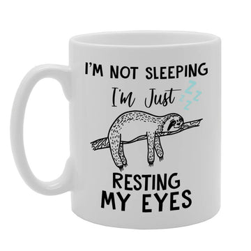 I'M Not Sleeping Just Resting My Eyes Sloth   Printed Tea Coffee Ceramic  Mg4718 - Funny Printed Coffee Mug - Great Gift Idea
