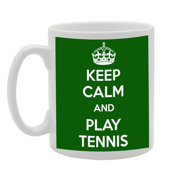 Keep Calm And Play Tennis   Printed Tea Coffee Ceramic  Mg757 - Funny Printed Coffee Mug - Great Gift Idea