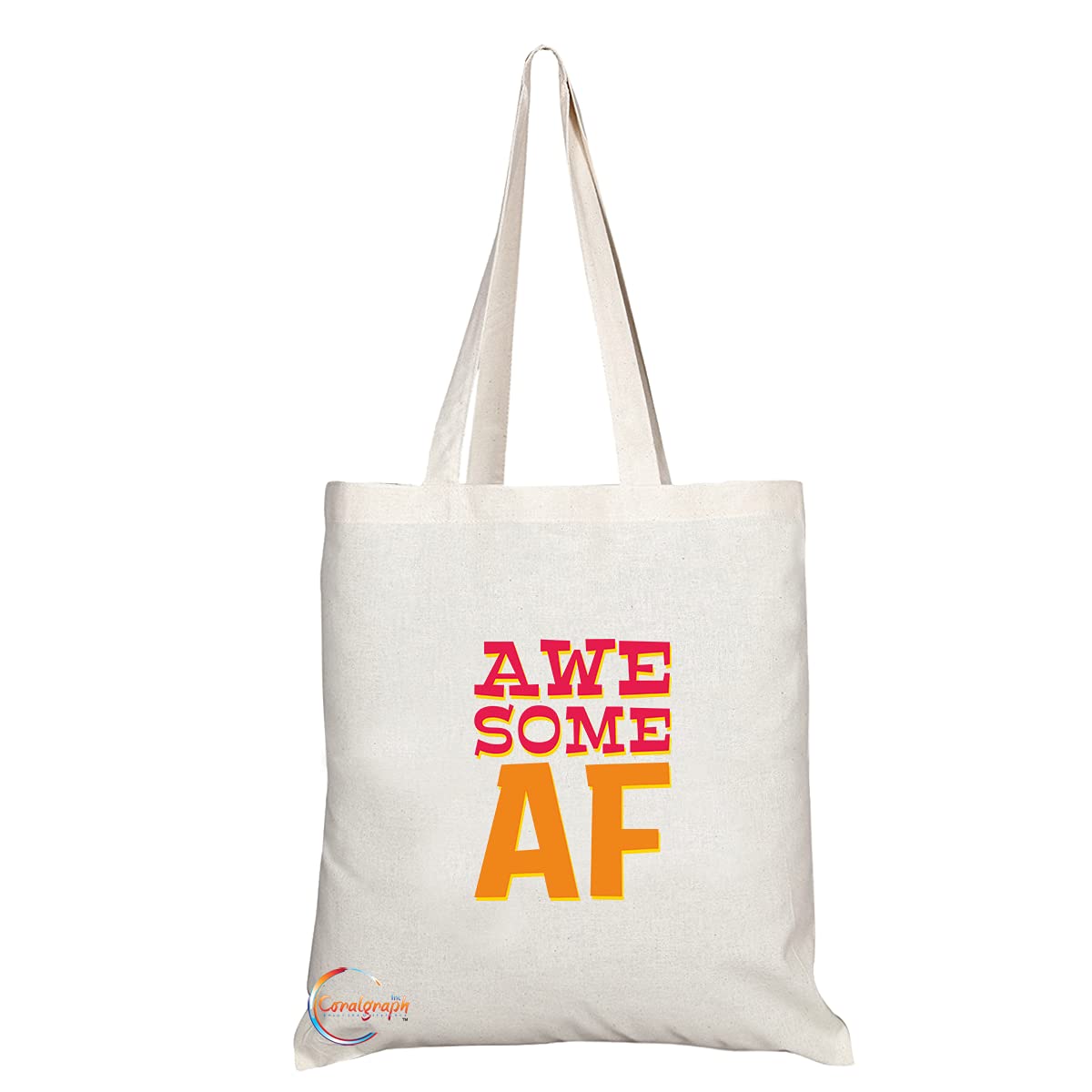 TB1315 AwesomeAF Tea Novelty Present Gift Printed Eco-Friendly Stylish Long Handled Tote Shoulder Bag