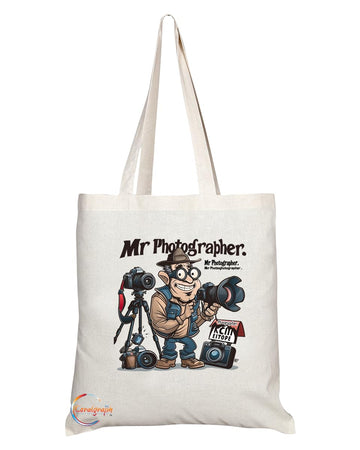 TB1873 Mr Photographer Tote Bag - Gift for Photographers, Photography Enthusiasts, Artists - Durable, Stylish, Eco-Friendly, Reusable, Spacious, and Lightweight