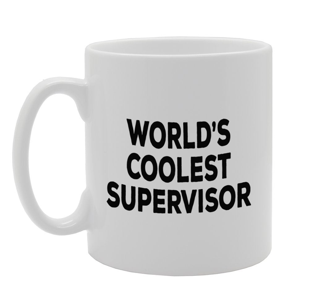 World'S Coolest Supervisor   Printed Tea Coffee Ceramic  Mg1373 - Funny Printed Coffee Mug - Great Gift Idea