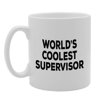 World'S Coolest Supervisor   Printed Tea Coffee Ceramic  Mg1373 - Funny Printed Coffee Mug - Great Gift Idea