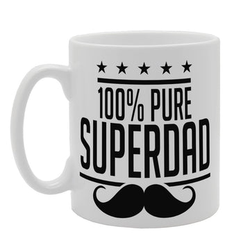 Father'S  - 100% Pure Superdad   Printed Tea Coffee Ceramic  Mg3799 - Funny Printed Coffee Mug - Great Gift Idea