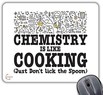 CP181 Chemistry is Like Cooking Just Don't Lick The Spoon Novelty Gift Printed PC Laptop Computer Mouse Mat Pad