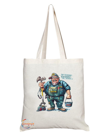 TB1827 Mr Caretaker Tote Bag - Gift for School Caretakers, Facility Managers, Maintenance Workers - Durable, Stylish, Eco-Friendly, Reusable, Spacious, and Lightweight