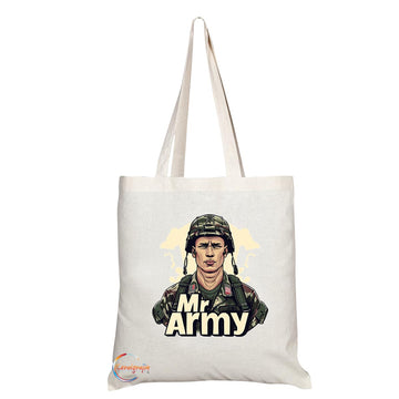 TB1747 Mr Army Tote Bag - Great for Soldiers, Military Personnel, Veterans - Sustainable, Stylish, Long Handled, Durable and Reusabl