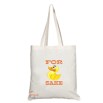 TB1311 For Duck Sake Tea Novelty Present Gift Printed Eco-Friendly Stylish Long Handled Tote Shoulder Bag