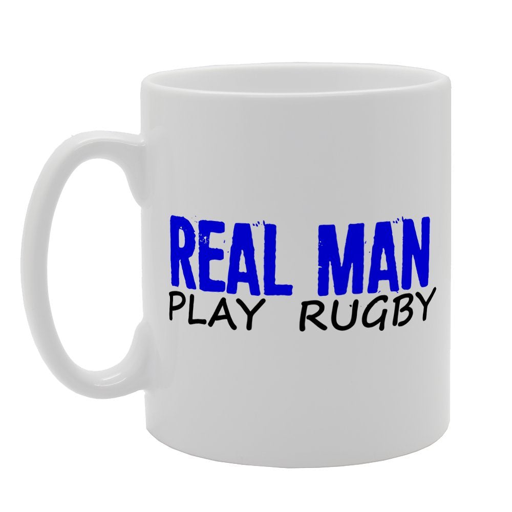 Real Man Play Rugby   Printed Tea Coffee Ceramic  Mg2076 - Funny Printed Coffee Mug - Great Gift Idea