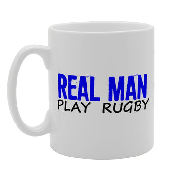 Real Man Play Rugby   Printed Tea Coffee Ceramic  Mg2076 - Funny Printed Coffee Mug - Great Gift Idea