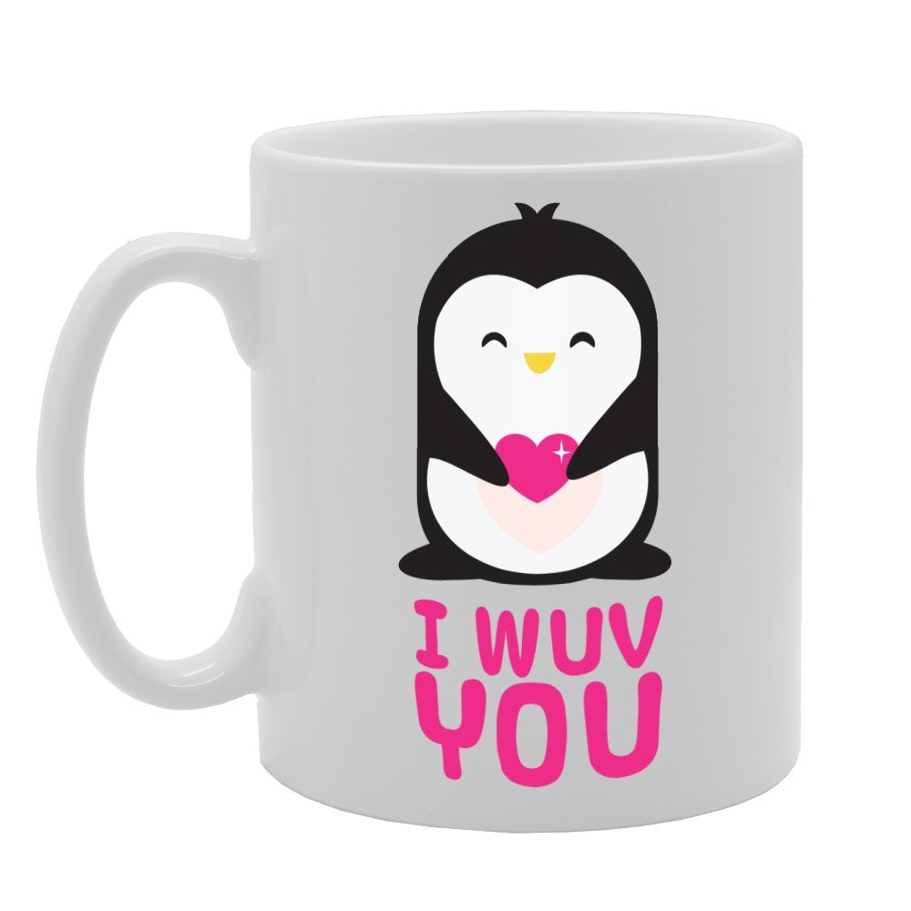 I Wuv You   Printed Tea Coffee Ceramic  Mg3455 - Funny Printed Coffee Mug - Great Gift Idea