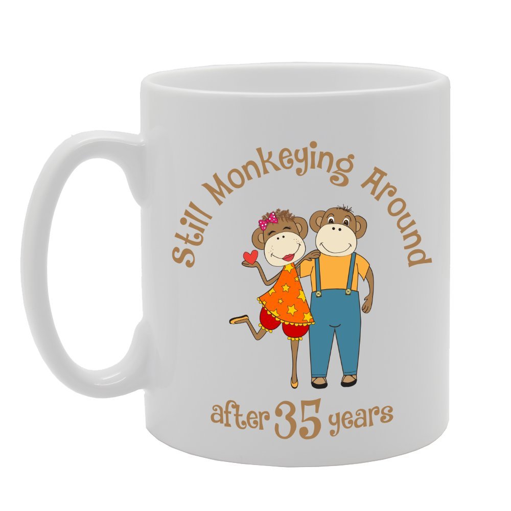 Still Monkeying Around After 35 Years   Printed Tea Coffee Ceramic  Mg3018 - Funny Printed Coffee Mug - Great Gift Idea