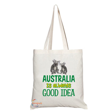 TB1525 Australia is Always Good Idea Koala Bear Present Gift Printed Tourist Tote Shoulder Souvenir Gift Bag