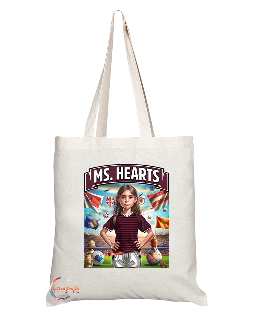 TB1696 Mrs Hearts Footie Fan Lady Girl Tote Bag - Eco-Friendly, Stylish, Long Handled, Perfect Novelty Gift by