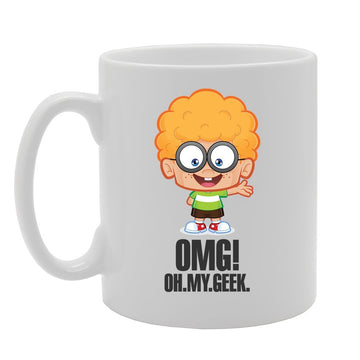 Geeky - Omg Oh My Geek   Printed Tea Coffee Ceramic  Mg3856 - Funny Printed Coffee Mug - Great Gift Idea