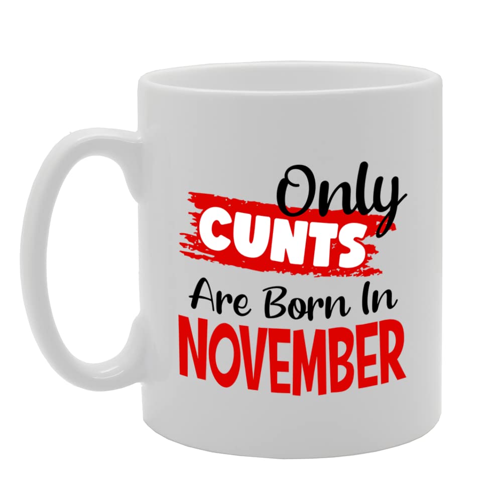 Only Cu*Ts Are Born In November   Printed Tea Coffee Ceramic  Mg5532 - Funny Printed Coffee Mug - Great Gift Idea