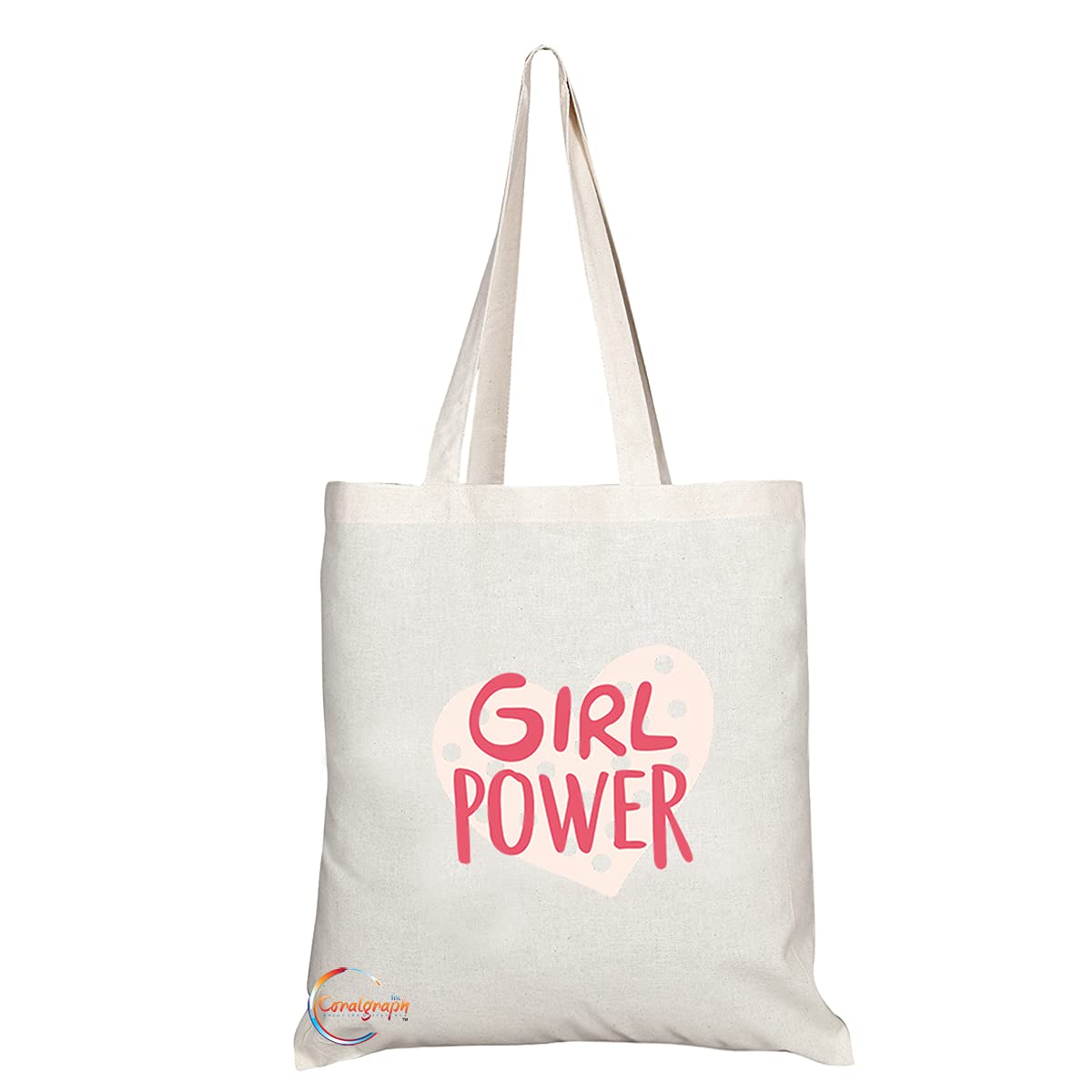 TB1215 Girl Power Novelty Present Gift Printed Eco-Friendly Stylish Long Handled Tote Shoulder Bag