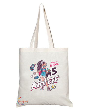 TB1968 Ms Athlete Tote Bag - Ideal for Female Athletes, Sports Enthusiasts, and Fitness Lovers - Tote Bag with Motivational Design