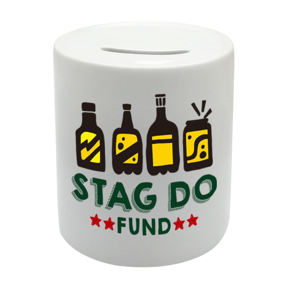 BS055 STAG DO FUND Novelty Gift Printed Ceramic Piggy Bank Money Saving Box