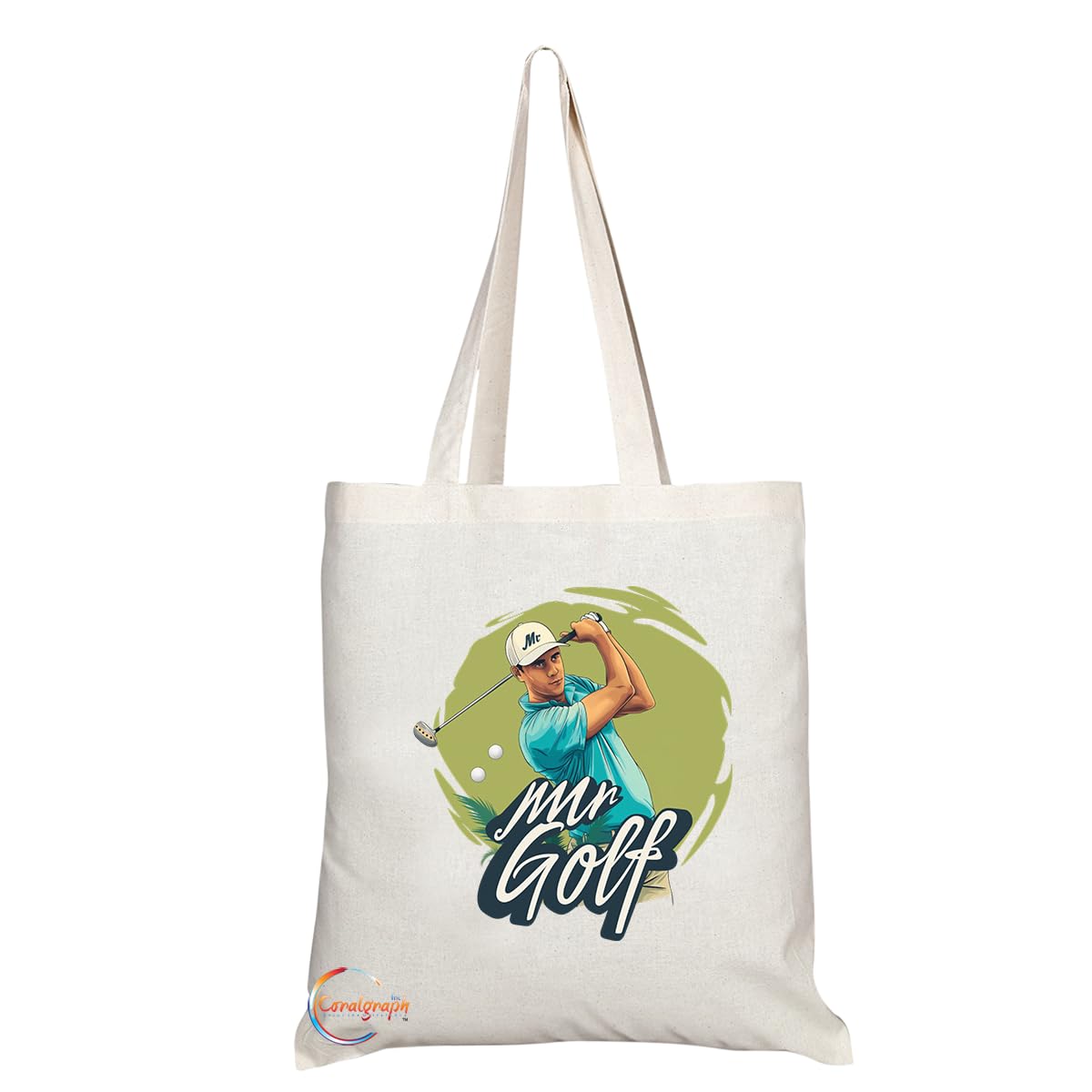 TB1787 Mr Golf Tote Bag - Great for Golfers, Sports Enthusiasts, Golf Fans - Sustainable, Stylish, Long Handled, Durable and Reusable