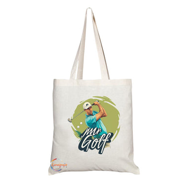 TB1787 Mr Golf Tote Bag - Great for Golfers, Sports Enthusiasts, Golf Fans - Sustainable, Stylish, Long Handled, Durable and Reusable