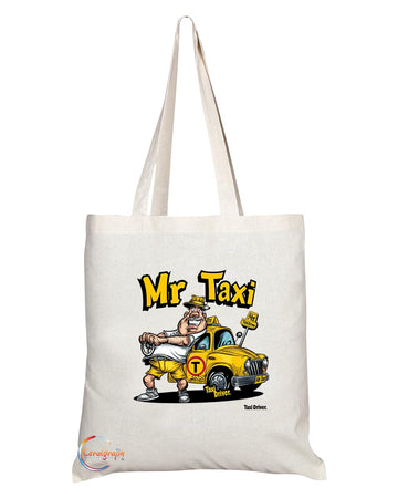 TB1998 Mr Taxi Tote Bag - Ideal for Taxi Drivers, Cab Drivers, and Transportation Workers - Tote Bag with Fun Design