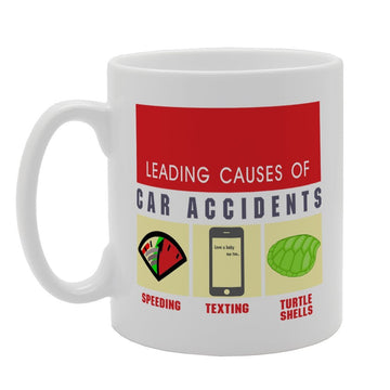 Leading Cause Of Car Accidents   Printed Tea Coffee Ceramic  Mg2625 - Funny Printed Coffee Mug - Great Gift Idea