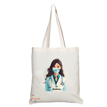 TB1764 Ms Medicine Tote Bag - Great for Female Doctors, Medical Professionals, Healthcare Workers - Sustainable, Stylish, Long Handled, Durable and Reusable