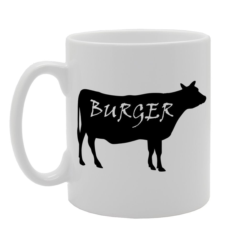 Funny Joke Burger Cow   Printed Tea Coffee Ceramic  Mg1435 - Funny Printed Coffee Mug - Great Gift Idea