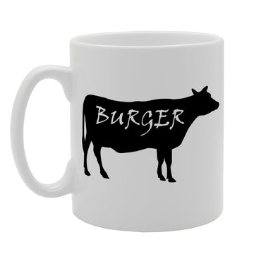 Funny Joke Burger Cow   Printed Tea Coffee Ceramic  Mg1435 - Funny Printed Coffee Mug - Great Gift Idea