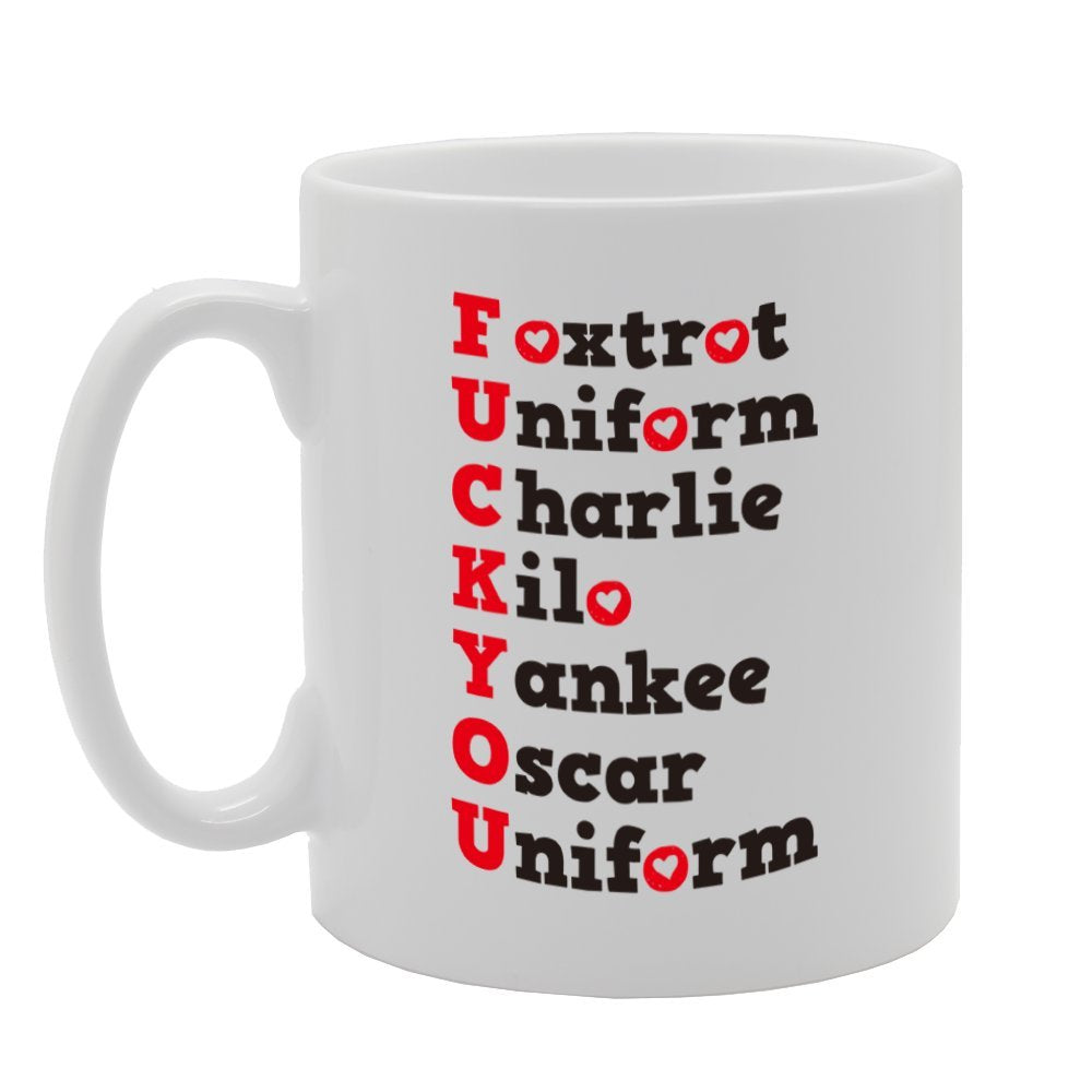 Funny Rude Joke Full Form Of F*Ck Foxtrot   Printed Tea Coffee Cermic  Mg4286 - Funny Printed Coffee Mug - Great Gift Idea