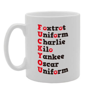 Funny Rude Joke Full Form Of F*Ck Foxtrot   Printed Tea Coffee Cermic  Mg4286 - Funny Printed Coffee Mug - Great Gift Idea