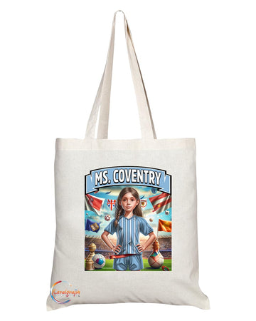 TB1628 Ms Coventry Footie Fan Lady Girl Tote Bag - Eco-Friendly, Stylish, Long Handled, Perfect Novelty Gift by
