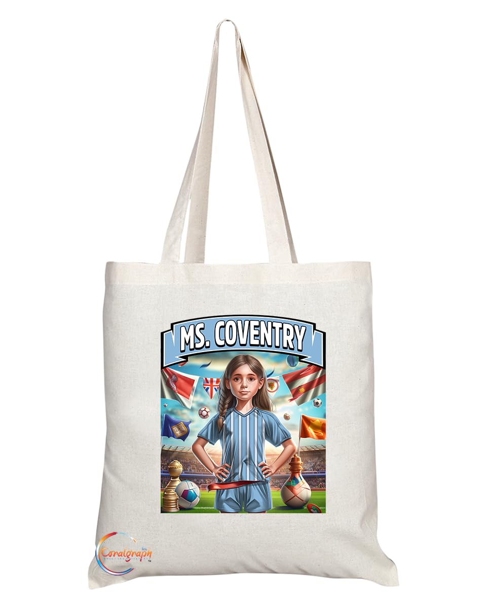 TB1628 Ms Coventry Footie Fan Lady Girl Tote Bag - Eco-Friendly, Stylish, Long Handled, Perfect Novelty Gift by