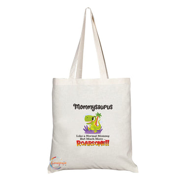 TB1496 Mommysaurus Like a Normal Mommy but much more... Roarsome Novelty Present Gift Printed Eco-Friendly Stylish Long Handled Tote Shoulder Bag