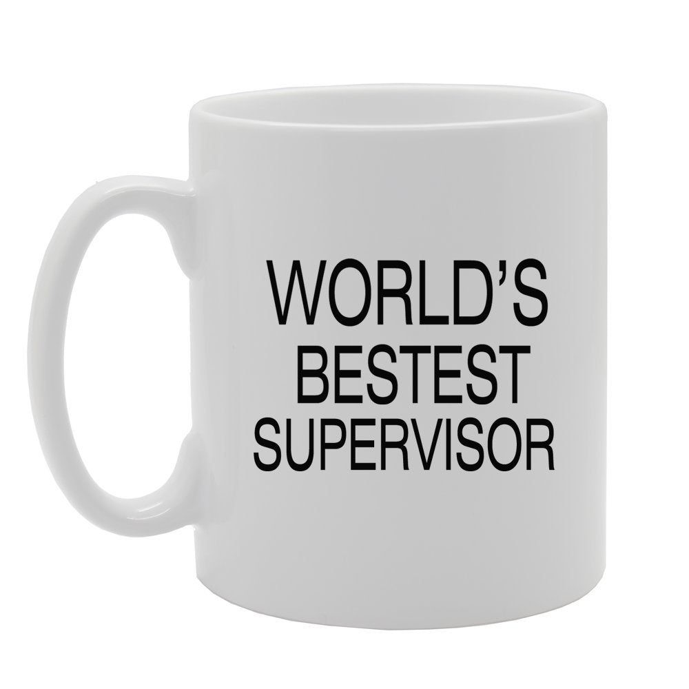 World'S Bestest Supervisor   Printed Tea Coffee Ceramic  Mg1395 - Funny Printed Coffee Mug - Great Gift Idea